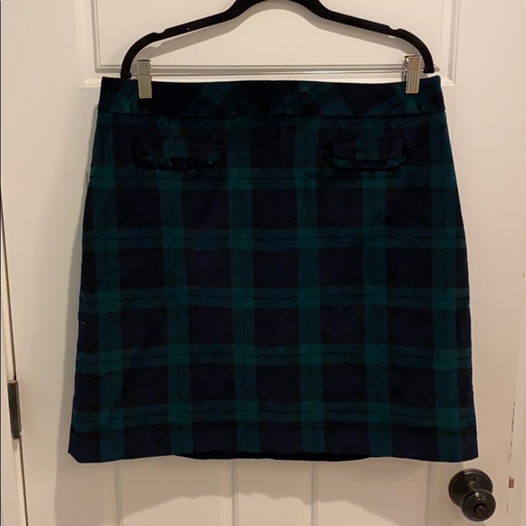 Talbots Dresses & Skirts - Talbots Black watch plaid velvet mini